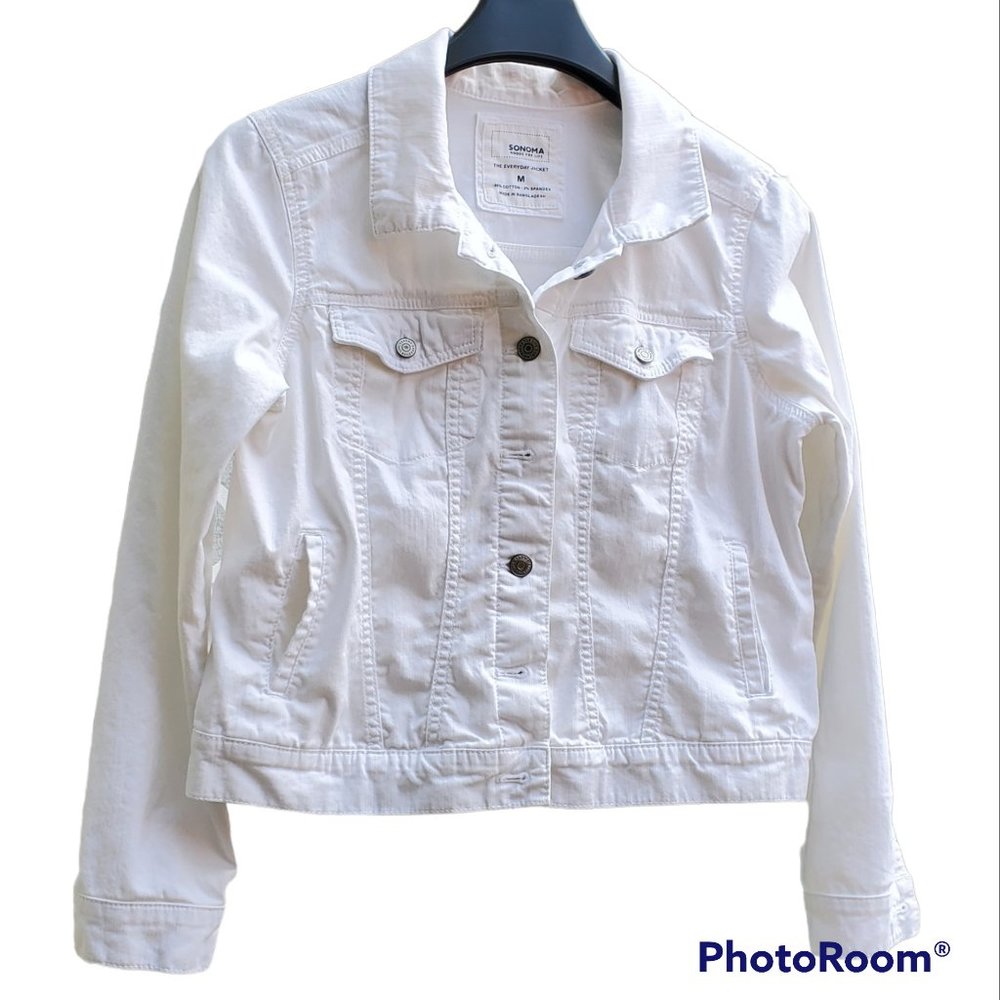 Sonoma White Denim Jacket The Everyday Jacket Great Condition Juniors M